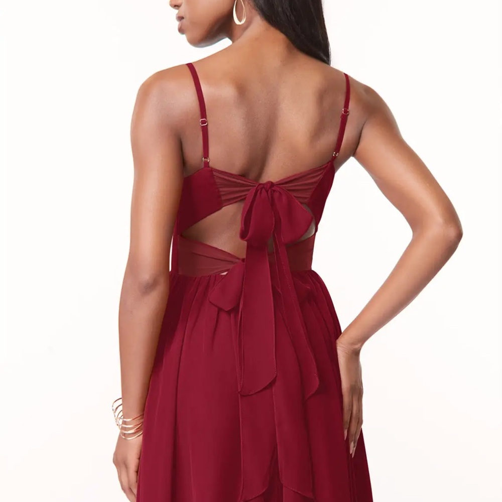 Azazie Burgundy Maxi Dress - Picture 2 of 4